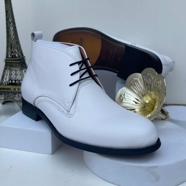 White Italian Leather Chukka Boot
