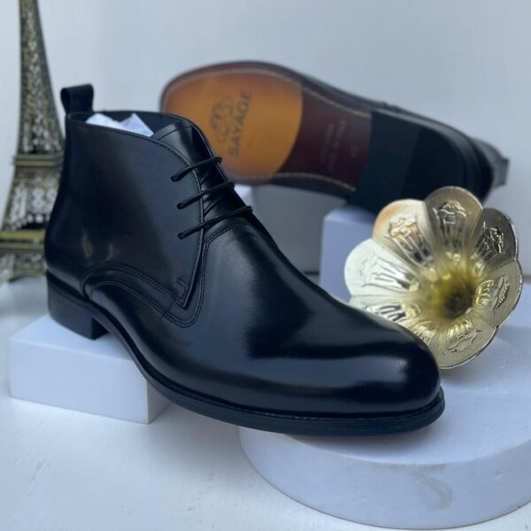 Black Italian Leather Chukka Boot