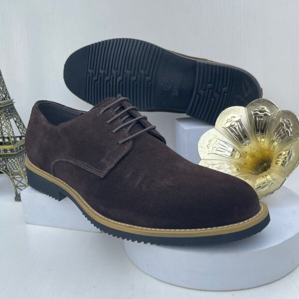 Coffee Brown Suede Casual Derby Shoe