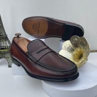 Coffee Brown Penny Leather Loafer (Szs Available: 46 and 47 Only)