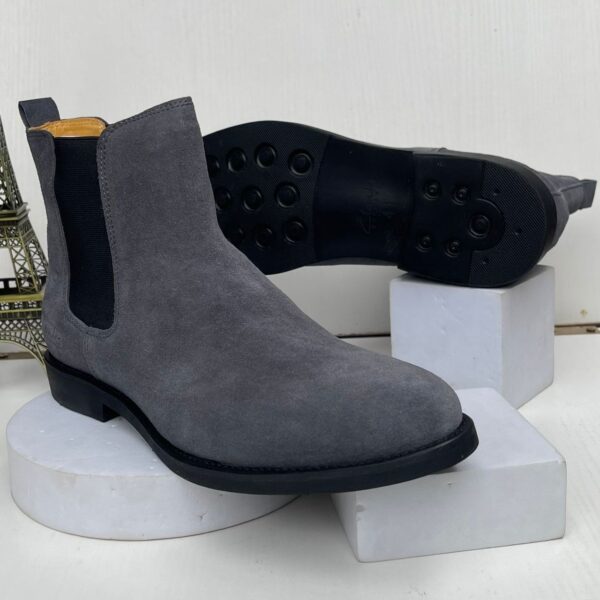 Grey Suede Chelsea Boot