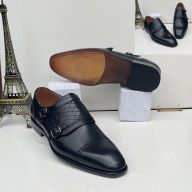 Black Patterned Monk Strap Loafer (Szs Av: 40, 41, 42, 44 and 45 Only)