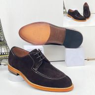 Coffee Boxed-Toe Suede Derby Shoe (Szs Av: 40, 42, 43, 44, 46 and 47 Only)