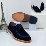 Black Boxed-Toe Suede Derby Shoe (Szs Av: 42, 43, 44, 45, 46  and 47 Only)